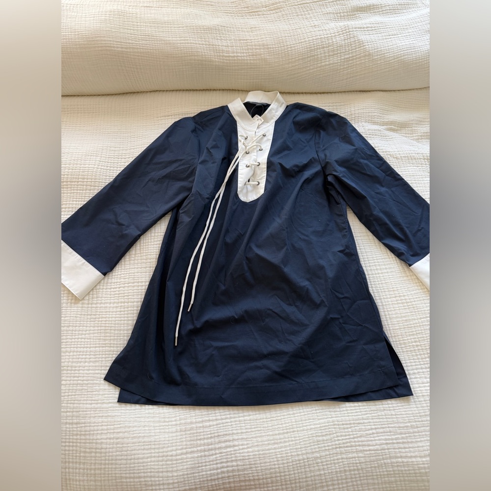 NWT! Brooks Brothers - Lace Up 3/4 Sleeve Tunic - M